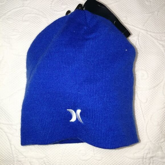 MEN HURLEY Cobalt Blue Icon Staple Knit Beanie NWT - Picture 2 of 6